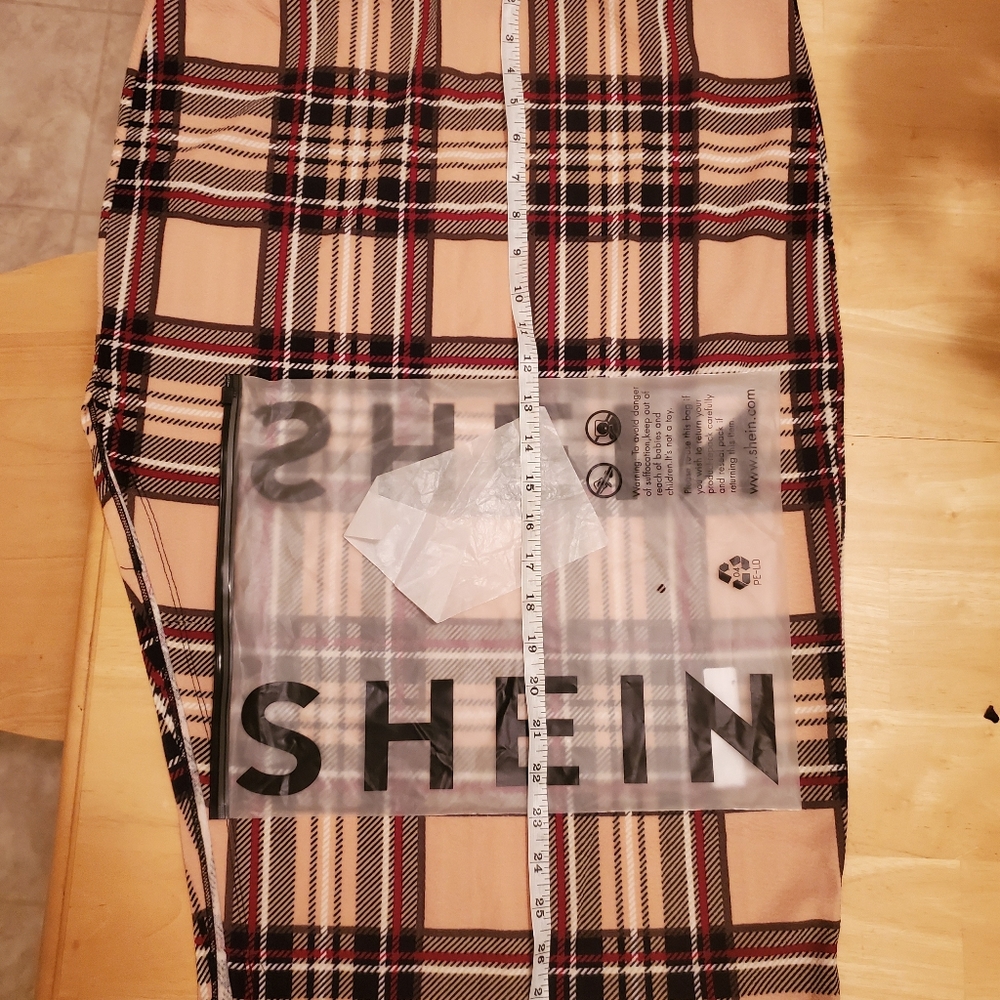 Side split plaid skirt New